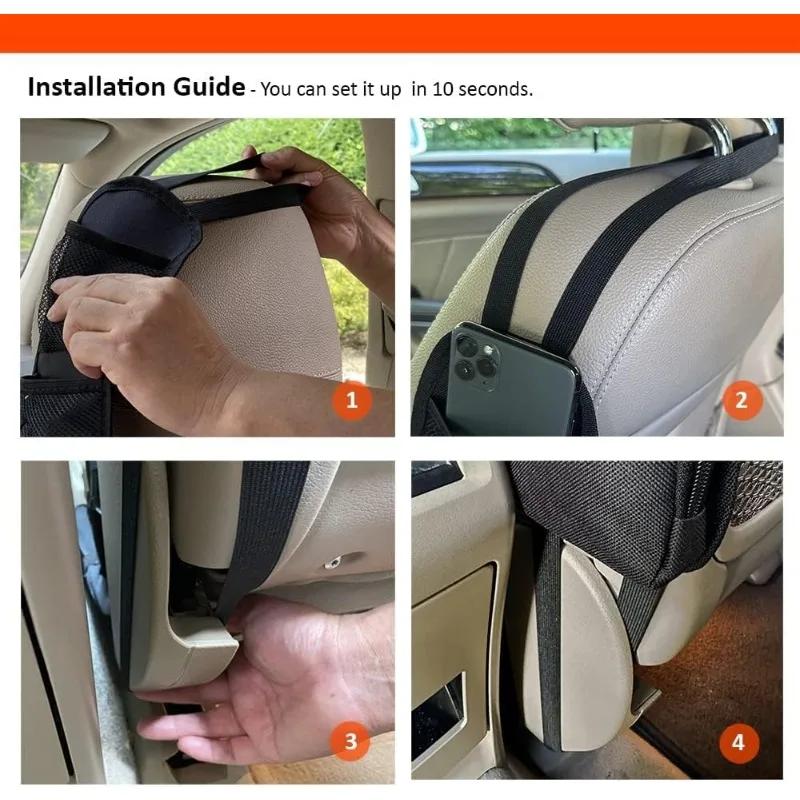 Autositz Seiten-Organizer Autoaufbewahrung Hängetasche mit Netztasche für Telefone Getränke und Sachen Kompatibel mit Autos SUVs LKWs