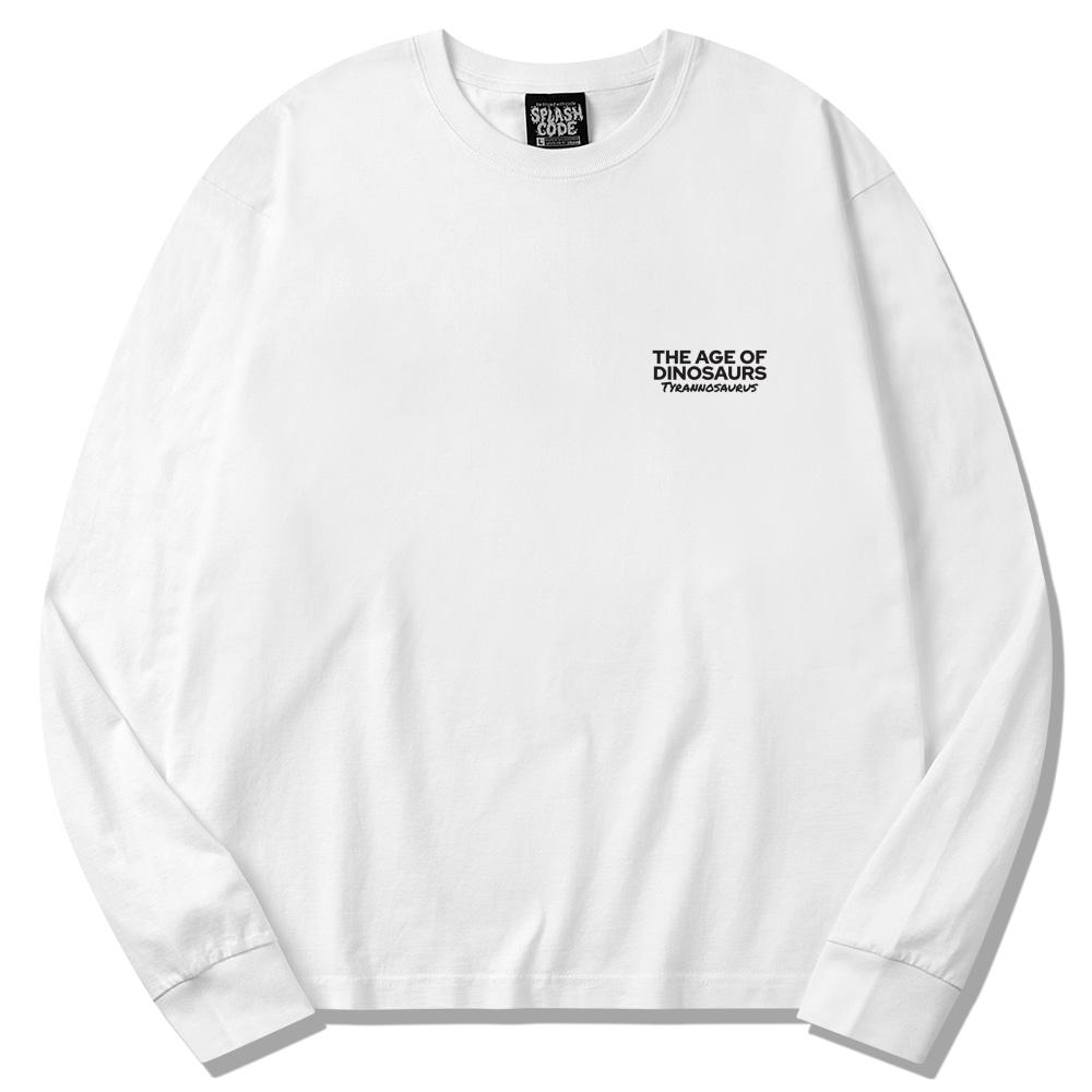 Seupeullaesikodeu Long Sleeve White - Tyrannosaurus