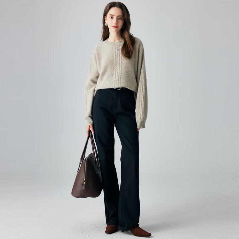 PALUOPO Women's Chunky Cable Knit Cashmere Sweater