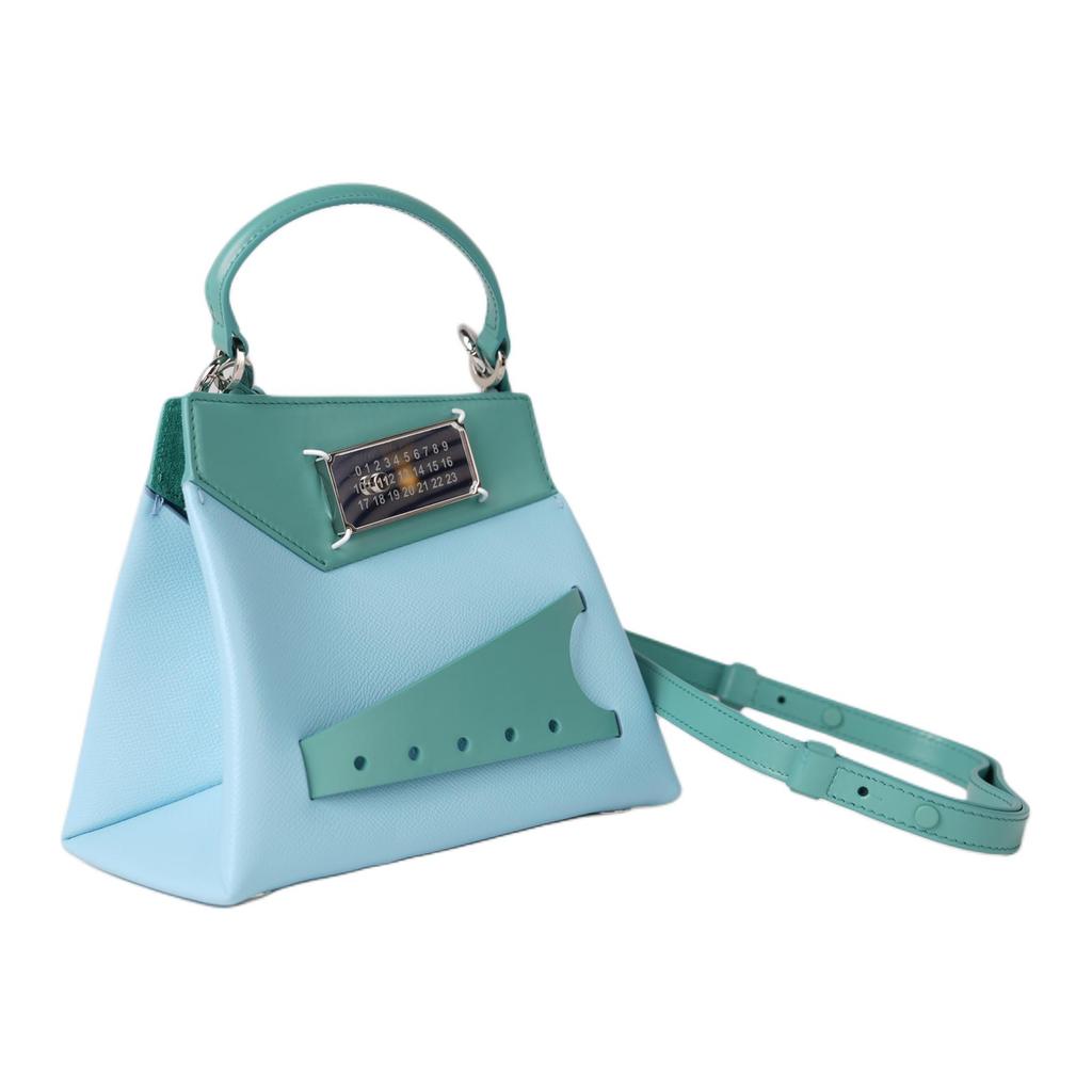 Maison Margiela Snatch Silver Logo Tag Calfskin Tote Bag Women handbags Green S56WG0168P5787HA004