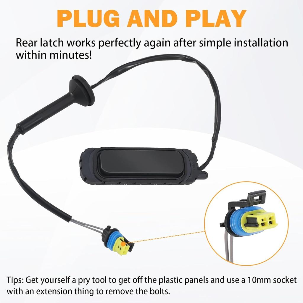 15106857 Hatch Button Trunk Latch For 2007-2014 Chevrolet Suburban 1500 2500 Tahoe Cadillac Escalade ESV GMC Yukon XL Replace Part # 901-156 Rear