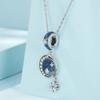 WOSTU 925 Sterling Silver Blue Starry Sky Series Shiny CZ Charms Moon Star Beads Fit Orignal Bracelet DIY Bangle Jewelry Making