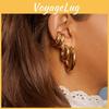 Stijlvolle Geometrische Koperen Hoepeloorbellen Voor Vrouwen Goud En Zilver Modeaccessoires