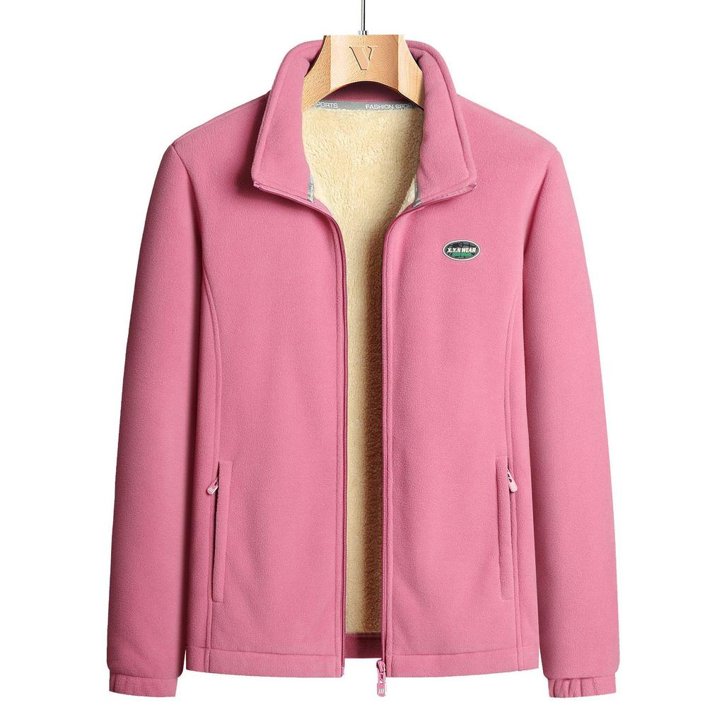 Plus Size Couple's Double-Sided Fleece Jacket: Men's Lamb Fleece Cardigan for Autumn & Winter