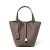 Leather vegetable basket women's bag bucket bag large-capacity handbag first layer cowhide leather women's bag