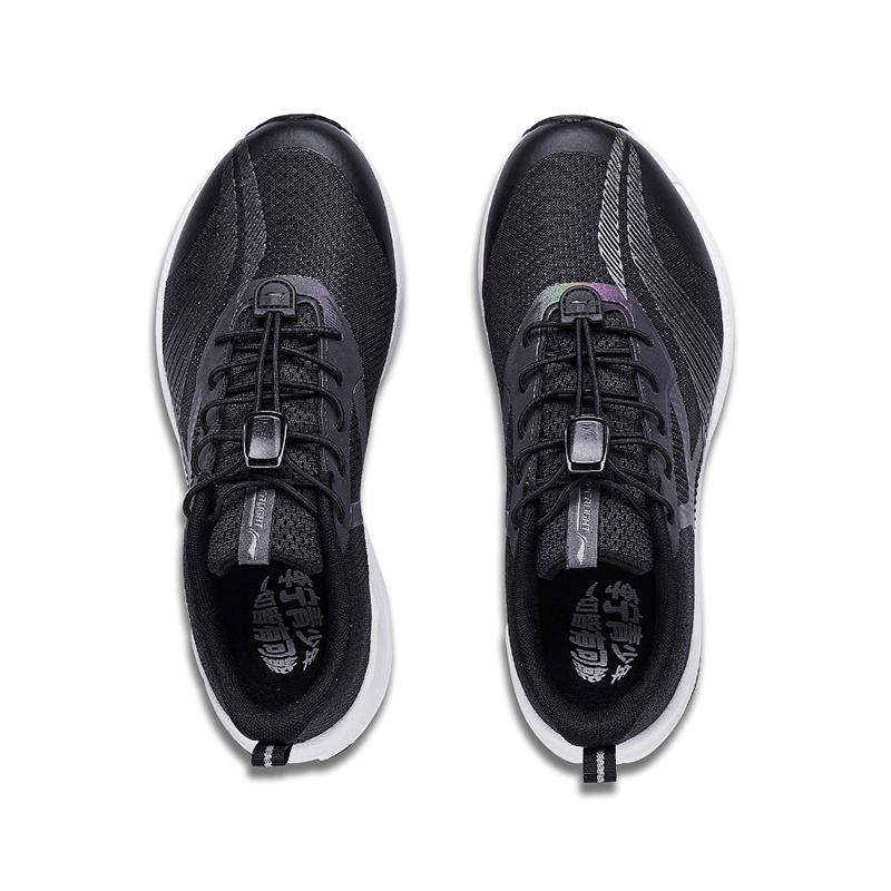Li Ning Young20 Lightweight Comfortable Non-Slip Shock Absorbing Breathable Low-Top Running Shoes Kids sneaker Black Gray YKFT046-3