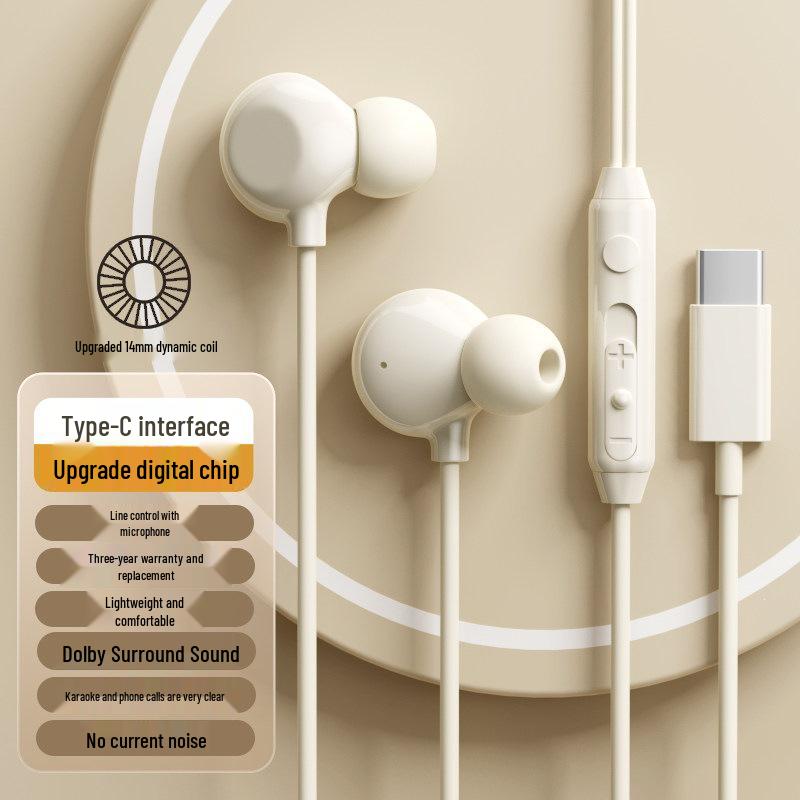 Er Ye Wired In-Ear Type-C Sleep Earphones for Apple, Huawei, Xiaomi, Oppo, Honor