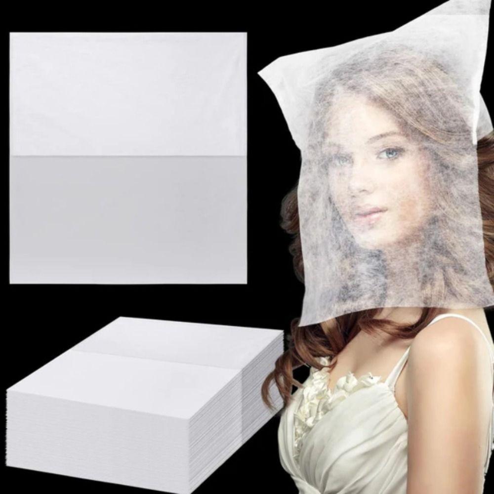 100Pcs Non-Woven Face Makeup Protector Hood Breathable Cosmetic Face Cover  Fitting Rooms