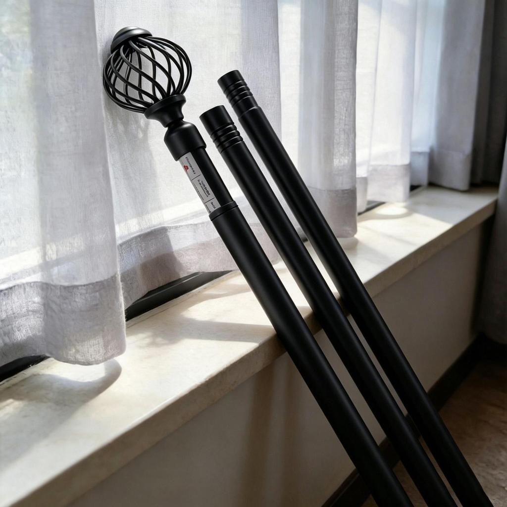 Curtains Rods Heavy Duty Drapery Pole Adjustable 30-90 Inch Telescoping Curtains Rod For Bedroom Living Room Bathroom Dorm Hotel
