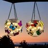 Solar Powered Hanging Lantern, Metal Mesh LED Butterfly Light, Waterproof Outdoor Garden Patio Yard Decor, Warm White & Multicolor Night Lamp