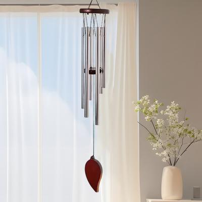 Aluminum Tube Wind Chime 6-Tube Wind Chime Hanging Decoration with Soothing Sounds for Garden Patio Balcony Indoor