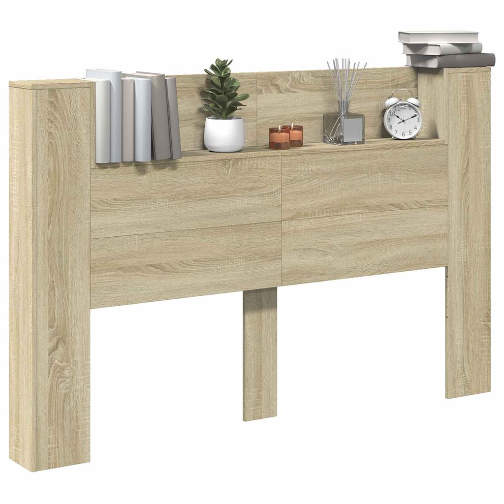 Headboard Cabinet with LED and Shelf Sonoma 160 x 16.5 x 103.5 cm