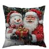 New Christmas Cartoon Cute Print Pillowcase Office Waist Pillowcase Model Room Bay Window Decoration Pillow