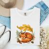 Napping Fox Shirt Cottagecore Wildlife Gift Women Fantasy Tee Fox T-Shirt Cottagecore Fan Whimsical Tshirt Wildlife Graphic Sketch Toadstool