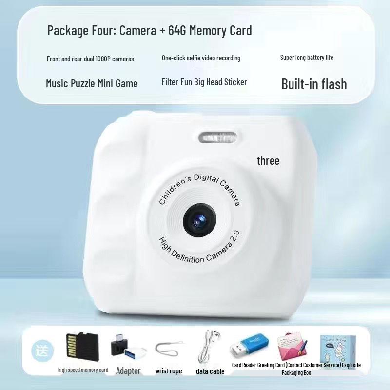 Children's 1080P Digital Camera with Photo Transfer, Selfie Burst Mode, and Built-In Games