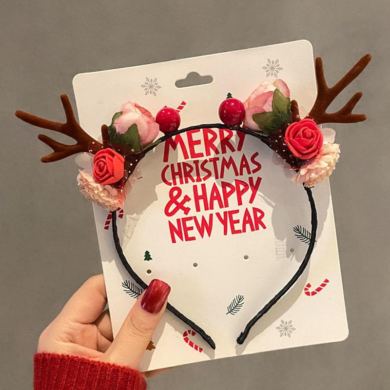 Christmas Hat Christmas Headband 3D Spring Xmas Hair Accessories Cartoon Santa Claus Hairband
