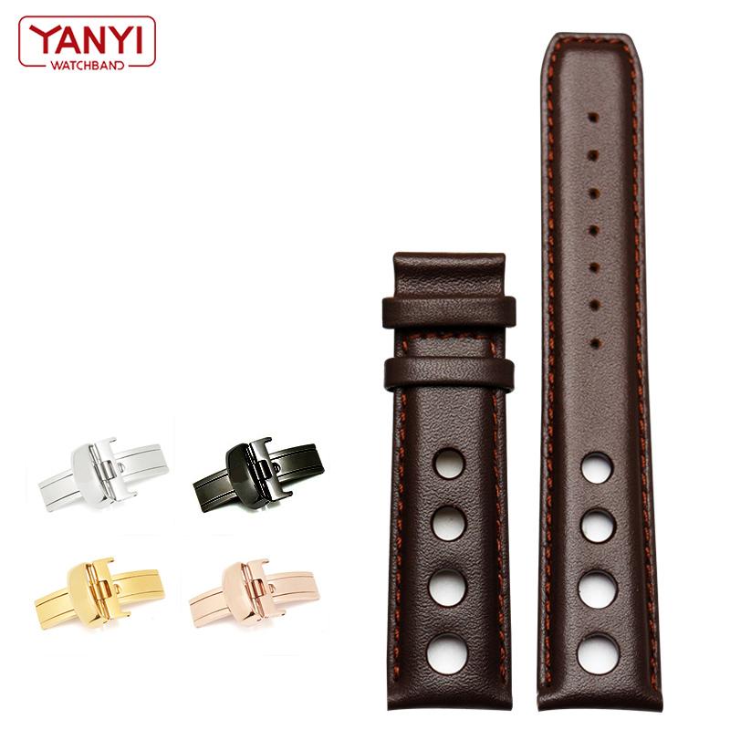 

Браслет із натуральної шкіри для tissot Sports Racing Series PRS516 T91 1853 Верхній шар натуральної шкіри Ремінець для годинника 20 мм для ремінця для годинника Шопена black buckle