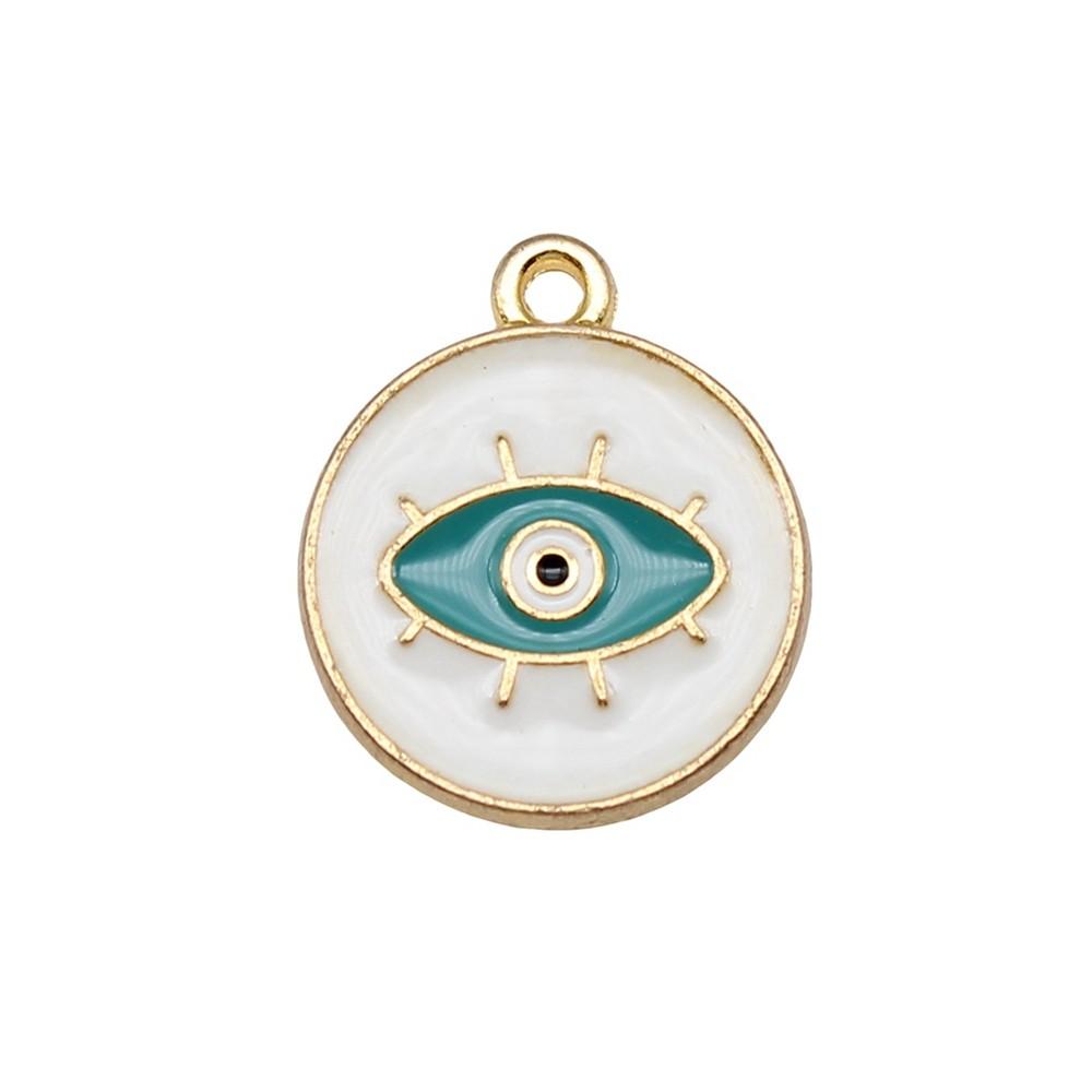 Enamel Charms Multi Color Evil Eye Pendants For Protection Themed Jewelry