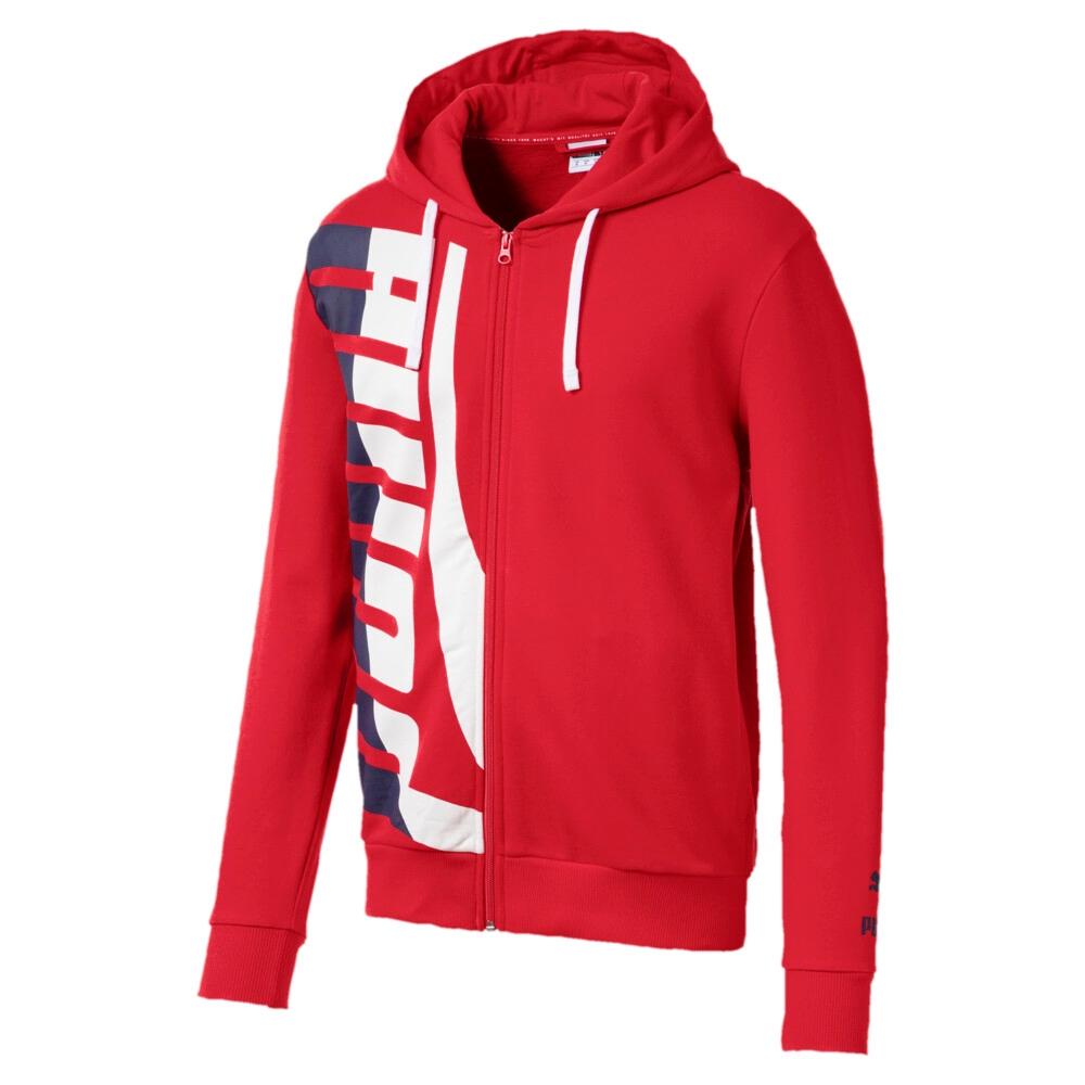 Puma Casual Hooded Zip Long Sleeve Cardigan Sweatshirt Men Sweatshirt Red 577648-12
