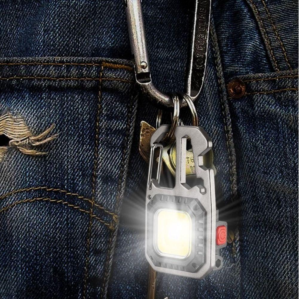 Magnetic Mini Keychain Flashlight USB Rechargeable Camping Emergency Light  Outdoor