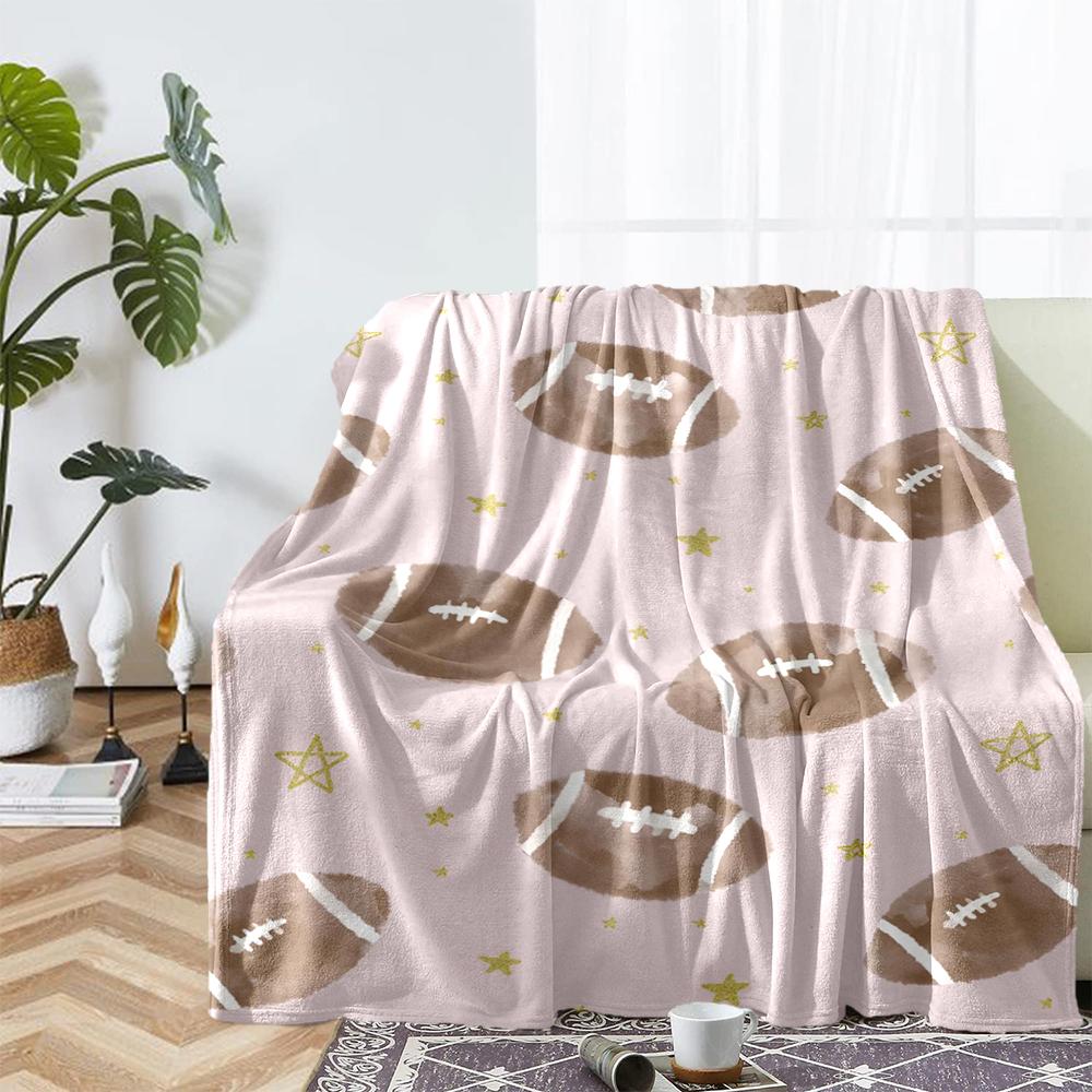 American Football Theme Printed Blanket - Perfect for Couch, Bed, Travel & Outdoor Use | Machine Washable, Cozy & Durable.