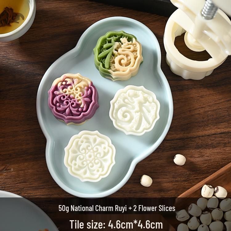 Mid-Autumn Mooncake Press - Flower Ice Skin Mold for Pastry & Mung Bean Cake