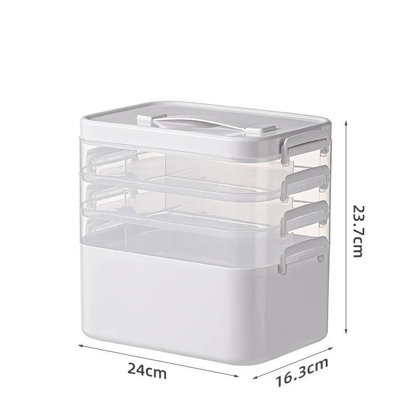 1PC large capacity storage box, portable multi-layer design, organizer for home medical drugs, very practical
