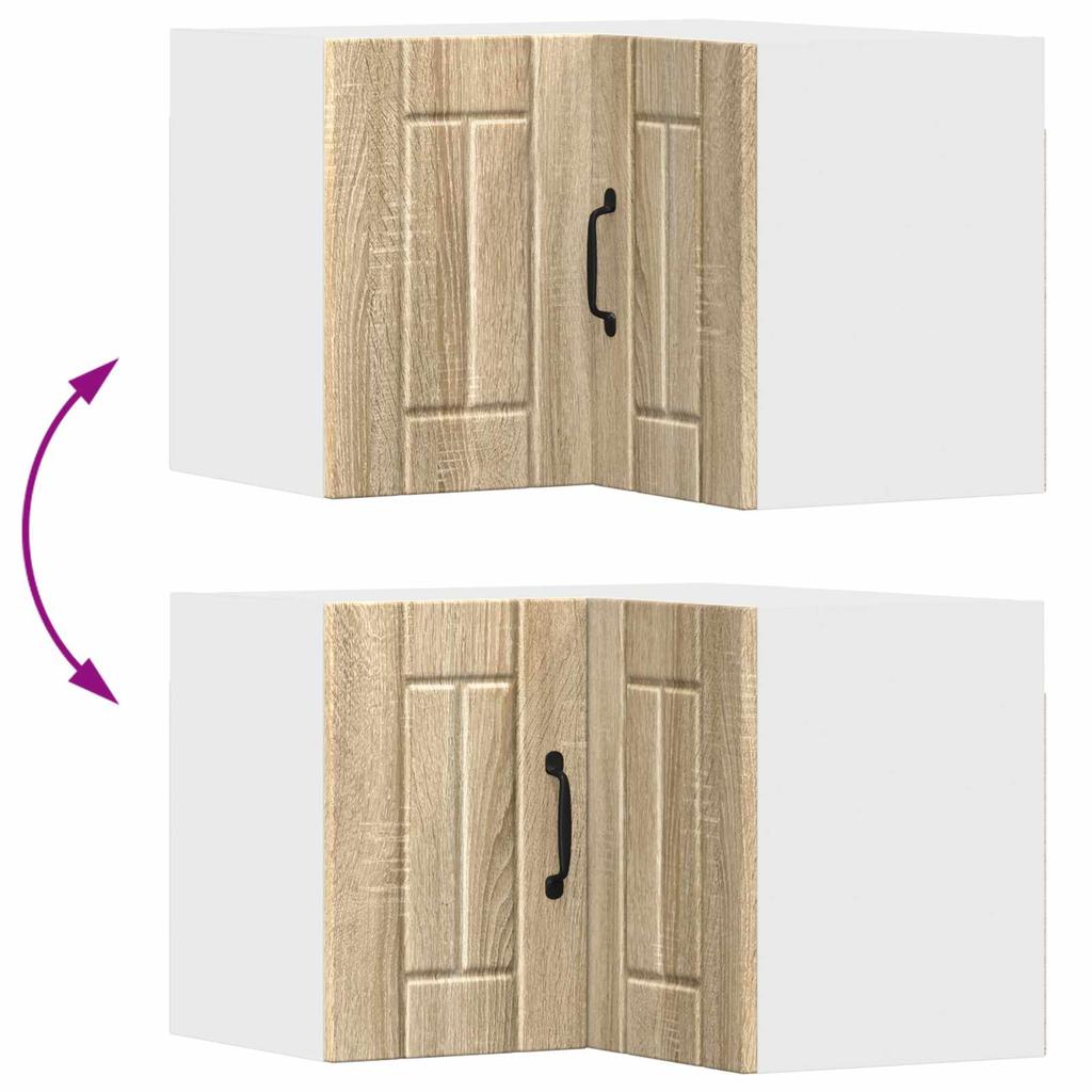 Wall Mounted Corner Cabinet LUCCA Sonoma Oak 57 x 57 x 40 cm