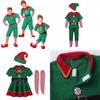 Festliches grünes Elfen-Weihnachtsmann-Kostüm für Erwachsene und Kinder Perfekt für weihnachtliche Familienfeiern