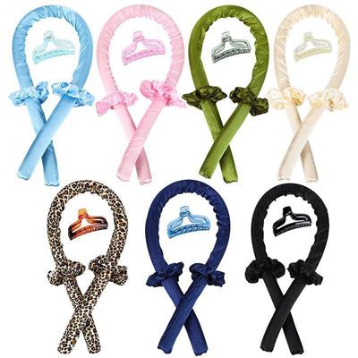 5 Color Heatless Curling Rod Headband Hair Curler No Heat Curls Ribbon with Hair Clips and Scrunchie Sleeping Curls Silk Ribbon