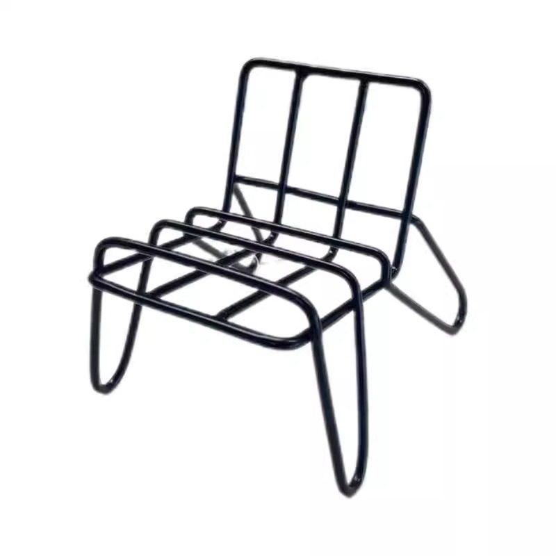 

Modern Black Metal Tablet & Phone Holder - Chair-Style, Horizontal/Vertical Placement чёрный