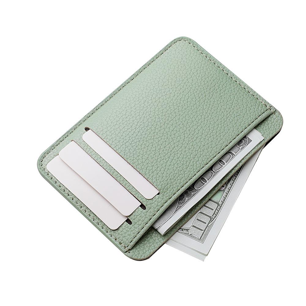 PU Ultra-Thin Women's Card Wallet - Compact, Large Capacity, Multi-Slot Student Holder