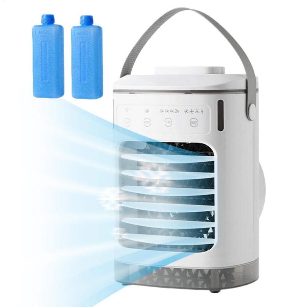 Cooling Fan USB Air Cooler Personal Fan Small Humidifier Rechargeable Quiet with Timer 4 Speeds Cool Gadgets for Dorm Office