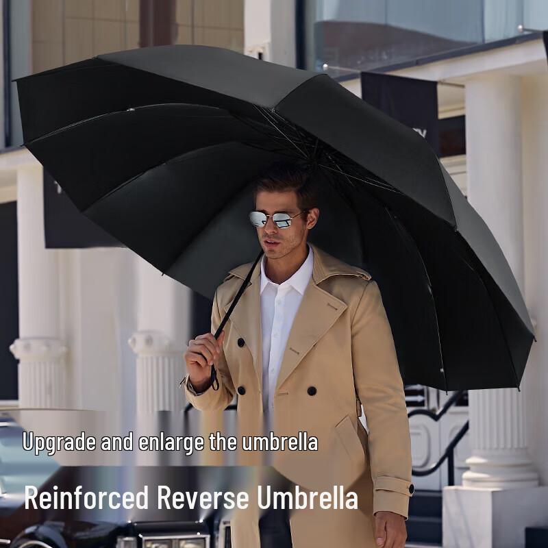 

Red Leaf 10-Rib Folding Windproof Rain & Sun Umbrella