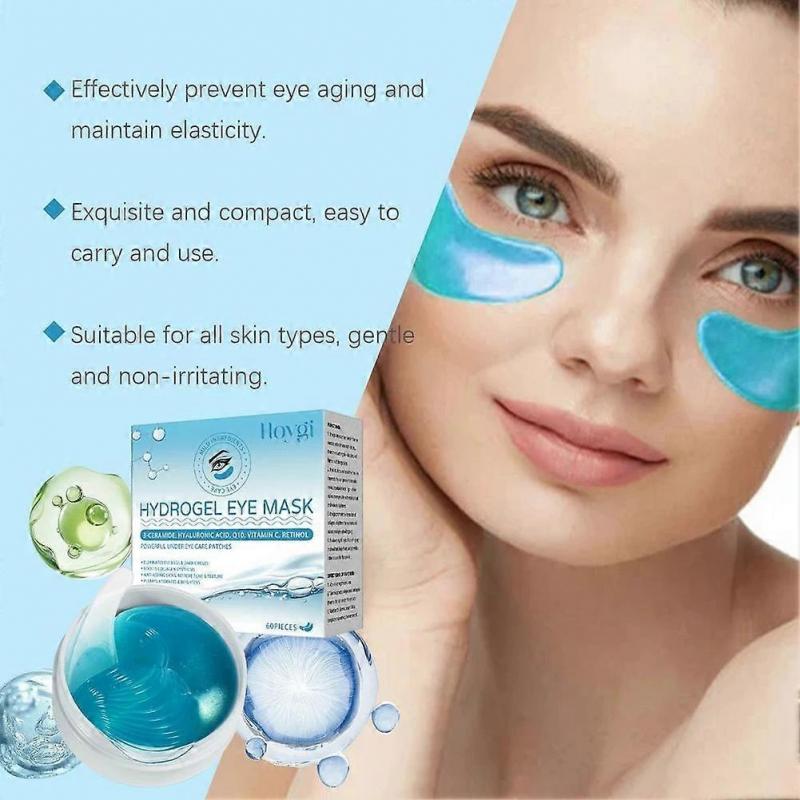 60pcs Under Eye Hydrogel Patches with Hyaluronic Acid & Retinol, Dark Circle Wrinkles Treatment, Hydrating Anti-Aging Eye Mask