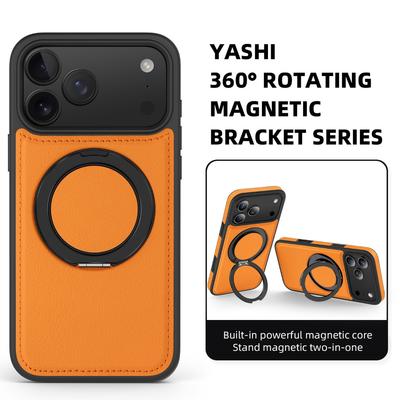 Kožené pouzdro na telefon s 360° kroužkem a magnetickým držákem Pro iPhone 17Air 16 Plus 14 15 13 12 11 17Pro Max Pro bezdrátové nabíjení Magsafe Kryt na telefon