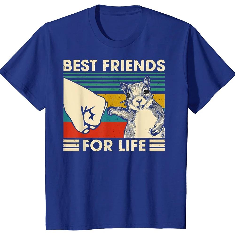 

Funny Retro Vintage Squirrel Best Friend for Life T Shirts Graphic Cotton Streetwear Birthday Gifts Summer Style T-shirt 4XL