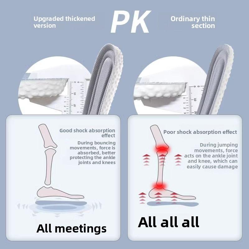Soft Thick Sports Shoe Insoles for Men Women Cloud‑Like Feeling Shock Absorbing Sweat‑Absorbing Breathable Deodorant