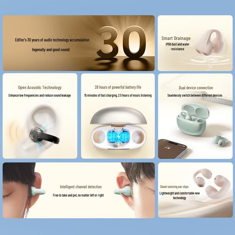 Edifier Comfo Clip True Wireless Ear-Clip Earphones