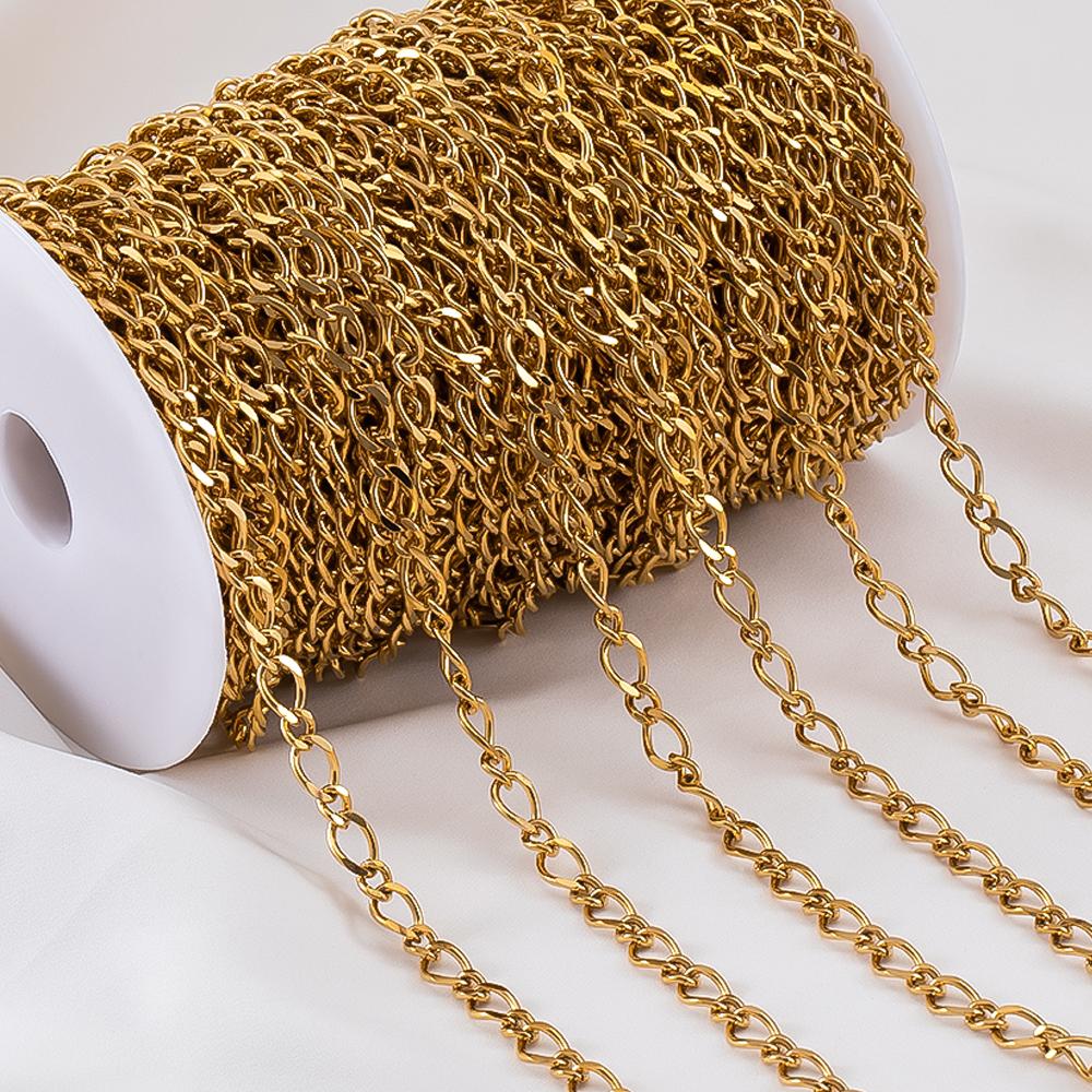 2Meter 1Meter 0.5Meter Link Chain Stainless Steel Twisted Chain Thick Grinding Chains for DIY Necklaces Body Jewelry Findings