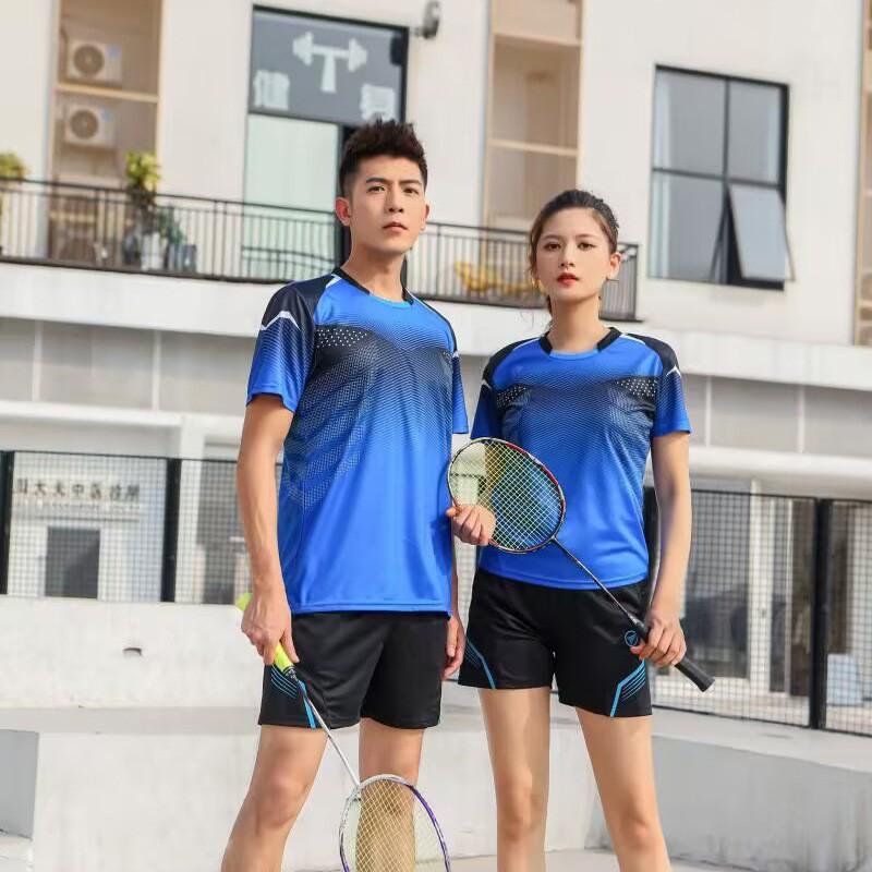 Men Women Quick Dry Sports Shirts Shorts Set Badminton Table Tennis