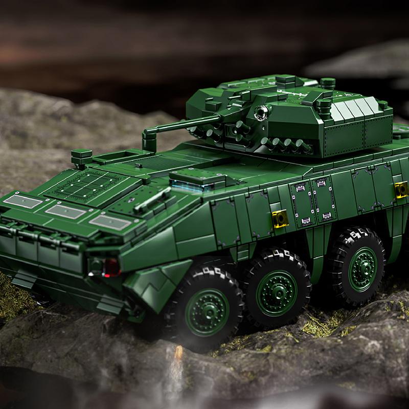 Non-Toxic New Stryker Armored Vehicle Moc Bricks Puzzle Toys Ww2 Military Tank Building Blocks Soldier Cars 3D Model Adult Children Kids Gifts