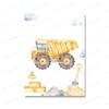 Cartoon Excavator Truck Tipper Wheel Loader Art Canvas Painting Nursery Print Child Posters Nordic Wall Pictures Boys Room Decor