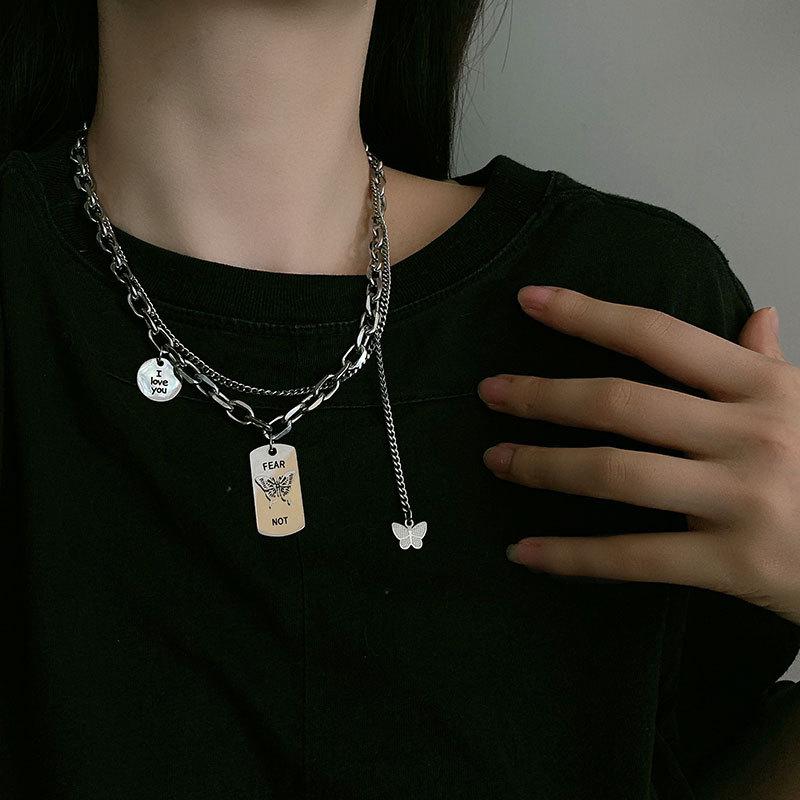 Unisex Retro Lightning Pendant Necklace: Titanium Steel European-American Trend