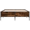Bed Frame Smoked Oak 120 x 190 cm Wood Based Panel and Metal