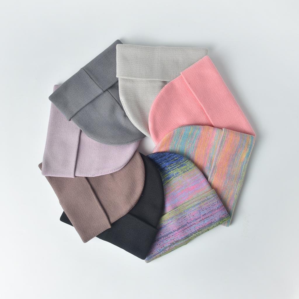 New 100% pure cotton knitted hat, men's and women's autumn and winter versatile wool hat, bag head warm and cold hat