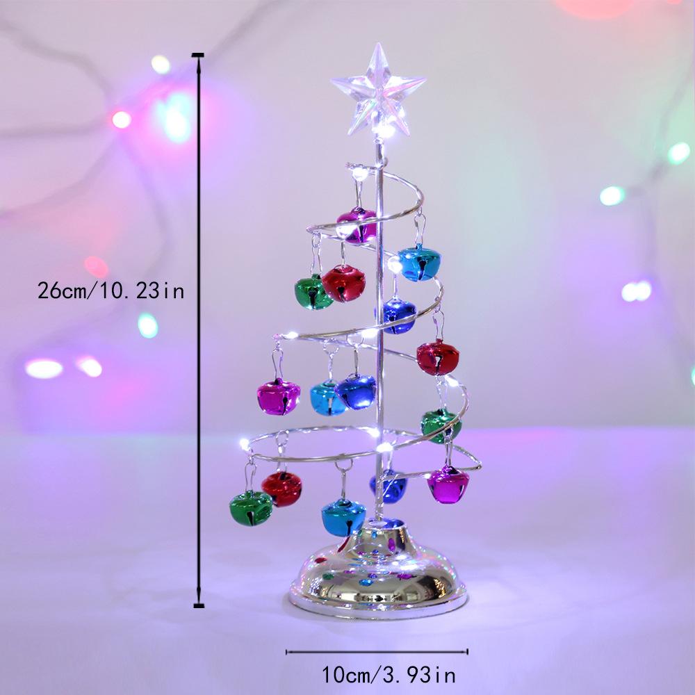 Crystal Star Christmas Tree LED Lights Battery Operated Desk Table Lamp Decorative Iron Tree for Living Room Bedroom