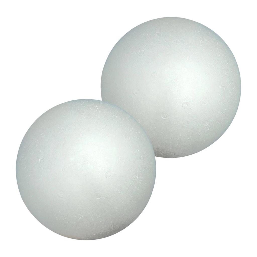 2 Craft Foam Balls for Christmas Decoration, DIY Projects, School, Model Making, Birthday, Year,
