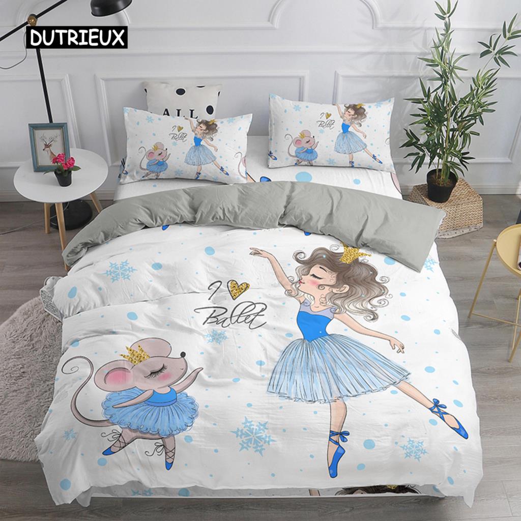 Set de lenjerie de pat pentru fete, balet, dans, fete, husă de pilotă, minunate balerine, 135, roz, husă de pilotă, pat de prințesă, single, HomeTextiles