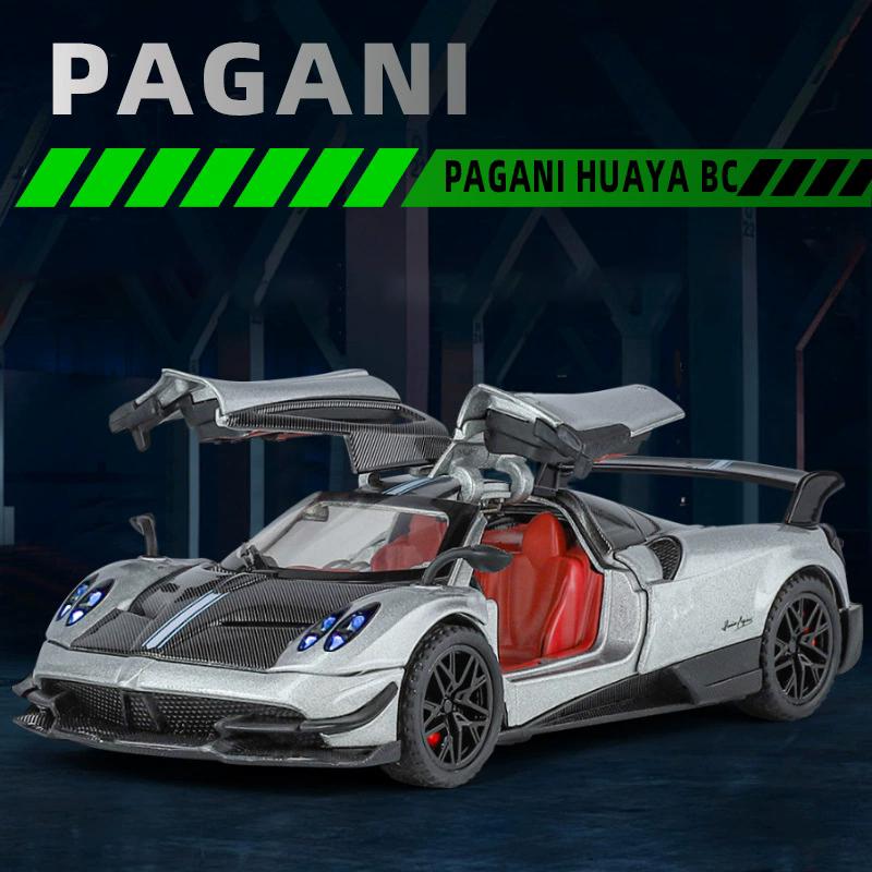 1:32 Scale Pagani Dinastia Huayra BC Car Model Toy Sound Light Gull Wing Door Alloy Diecast Supercar Models Boys Kids Gifts